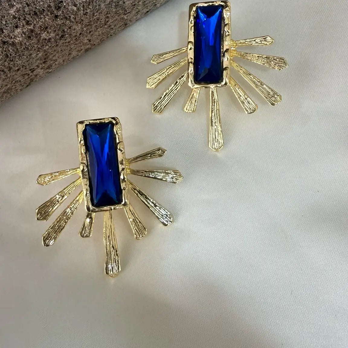Blue Crystal Stone Earrings