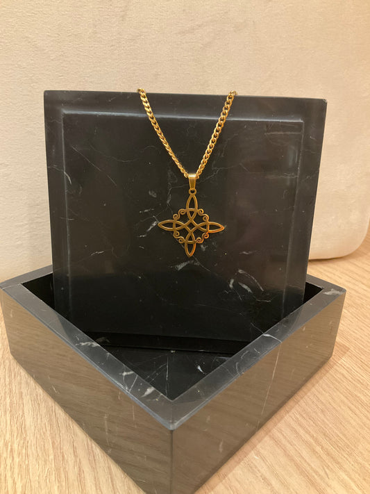 Golden Witch's Knot Pendant
