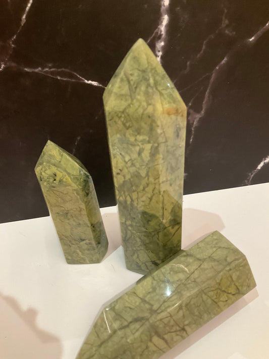 Green Jade Crystal Tower