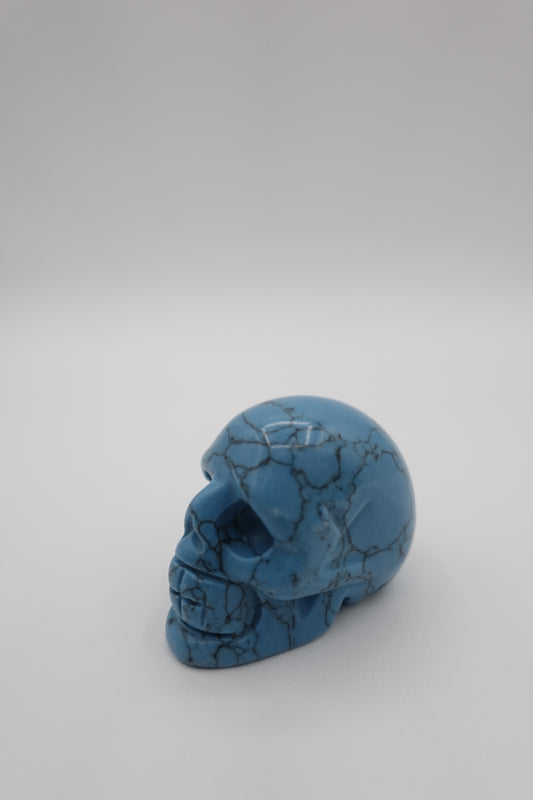 Blue Turquoise quartz hand carved skull