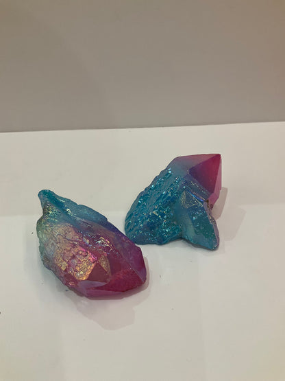 Pink And Blue Aura Quartz Raw