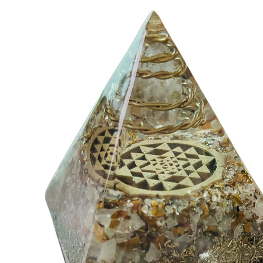 Sri Yantra Pyramid - Tiger's Eye