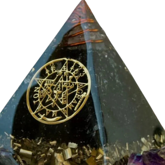 Tetragrammaton Pyramid with Black Tourmaline