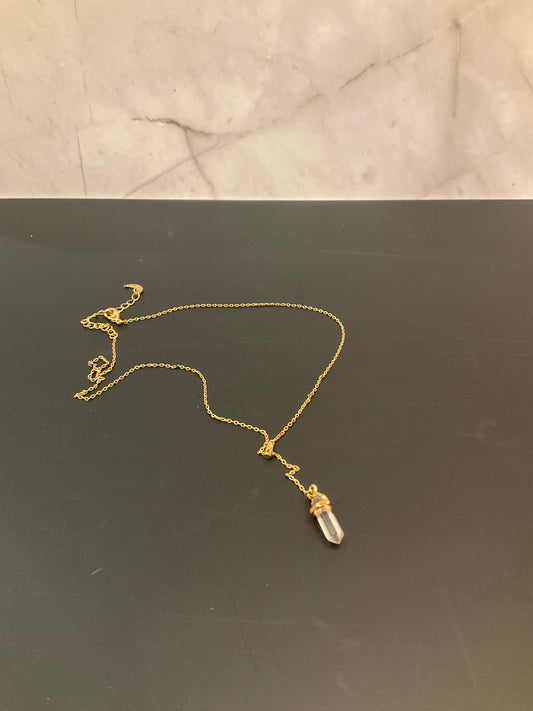 Prism Point Lariat - Clear Quartz