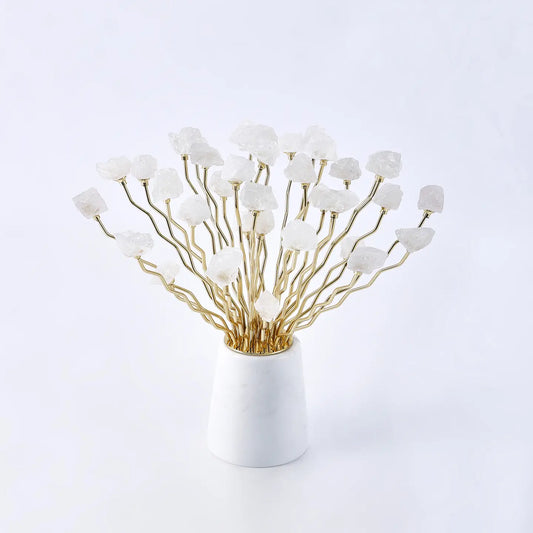 Crystal Quartz Roses With Base