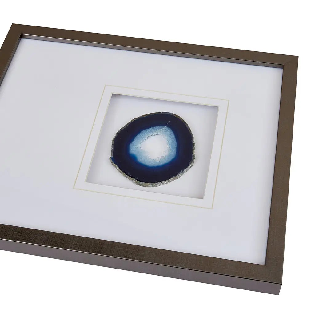 Blue Agate Stone Cut Framed Wall Art Decor