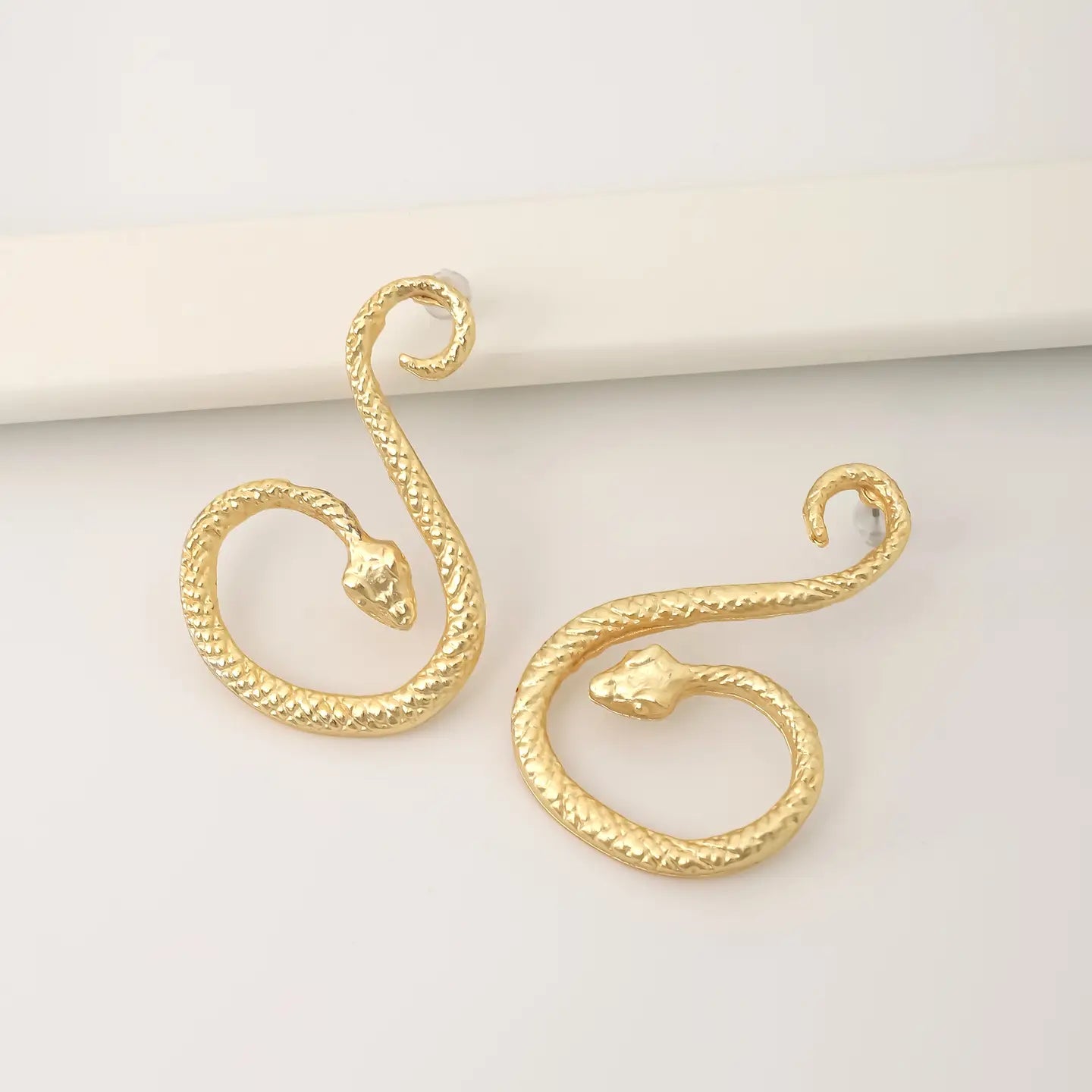 Gold Plated Snake Earrings
