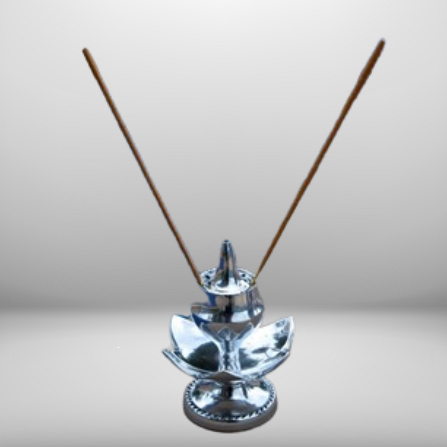 Silver Lotus Incense Holder