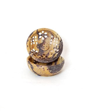 Natural Soapstone Incense Pot – Handcrafted Stone for Rituals, Grounding, and Nature Connection