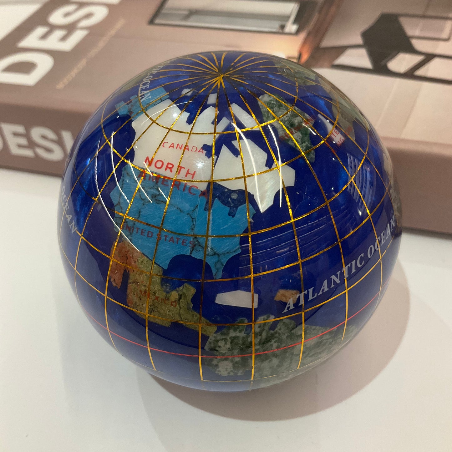 3” Crystal Globe with Caribbean Blue Opalite