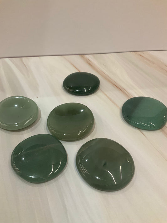 Green Aventurine Disc Palm Stone