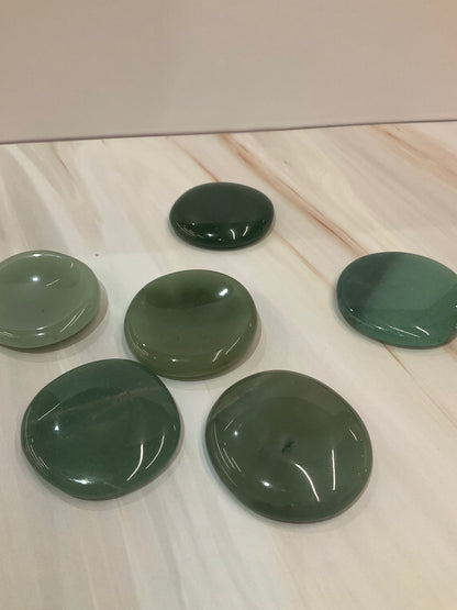 Green Aventurine Disc Palm Stone – Abundance and Positive Energy