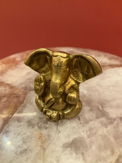 Brass Ganesha Statue with Large Ears – Decorative Symbol of Wisdom and Prosperity
