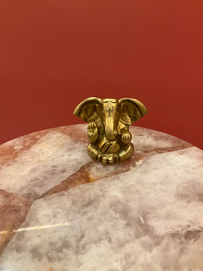 Brass Ganesha Statue with Large Ears – Decorative Symbol of Wisdom and Prosperity