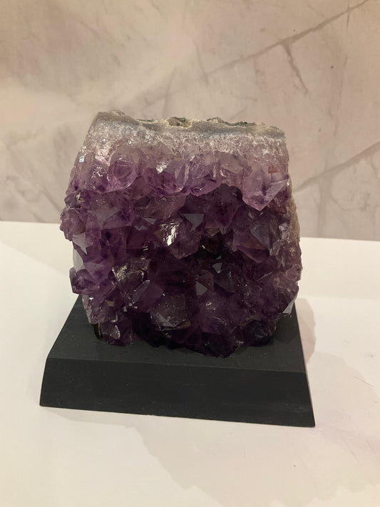 Amethyst Geode With Black Wooden Stand