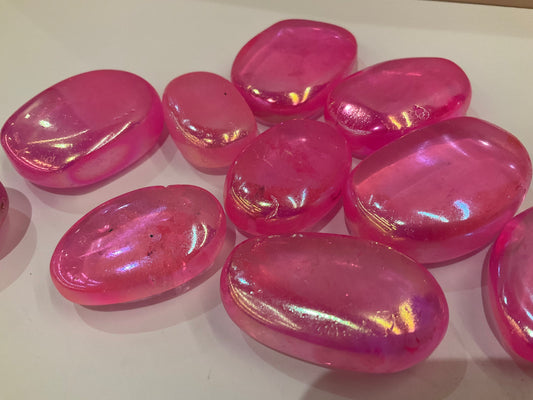 Pink Aura Titanium Pocket Crystal