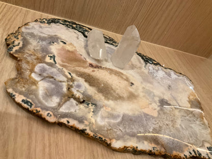 Rose Eclipse – Pink Amethyst Crystal Platter for Rituals and Elegant Décor