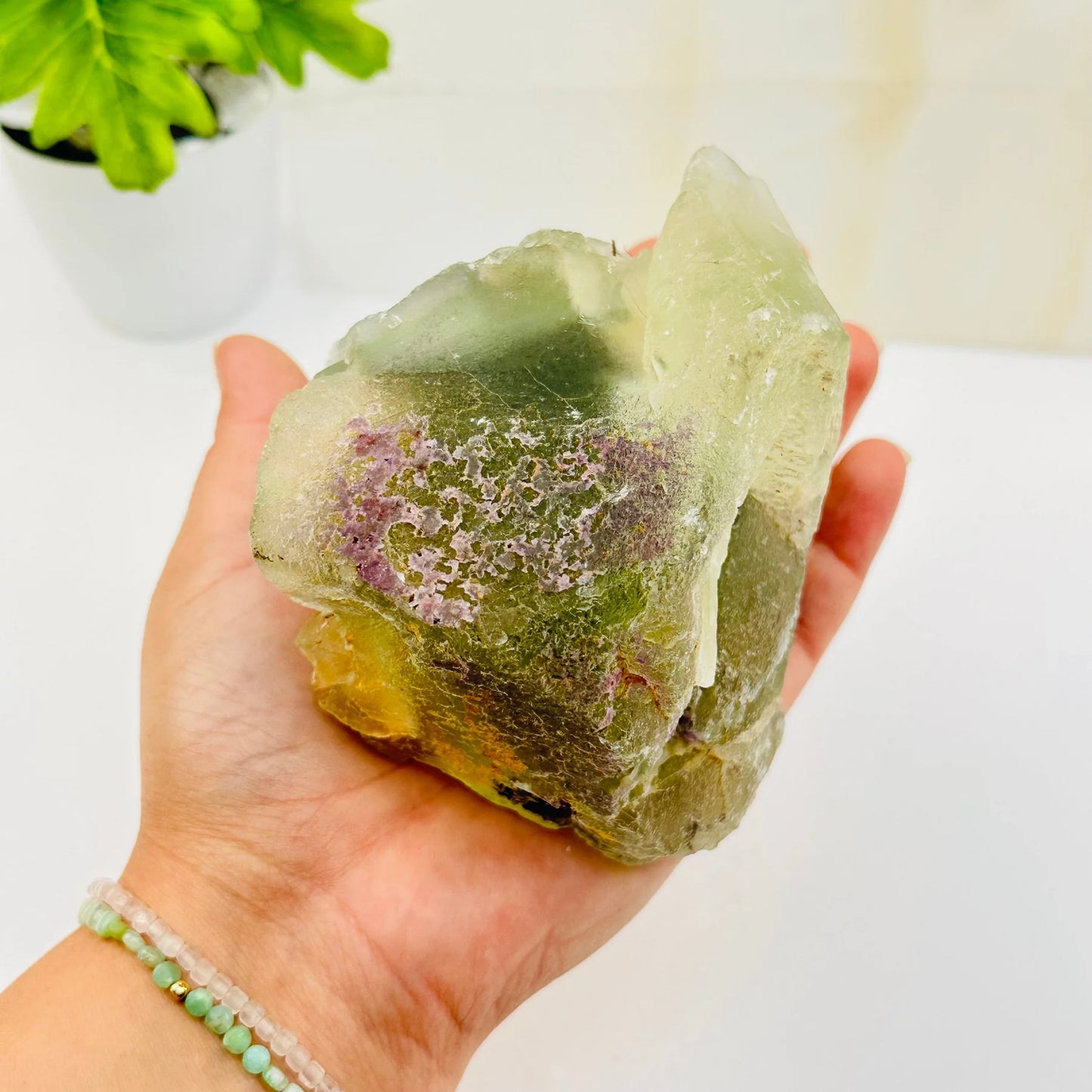 Verdant Clarity – High-Grade Green Fluorite Cluster for Healing and Mental Clarity
