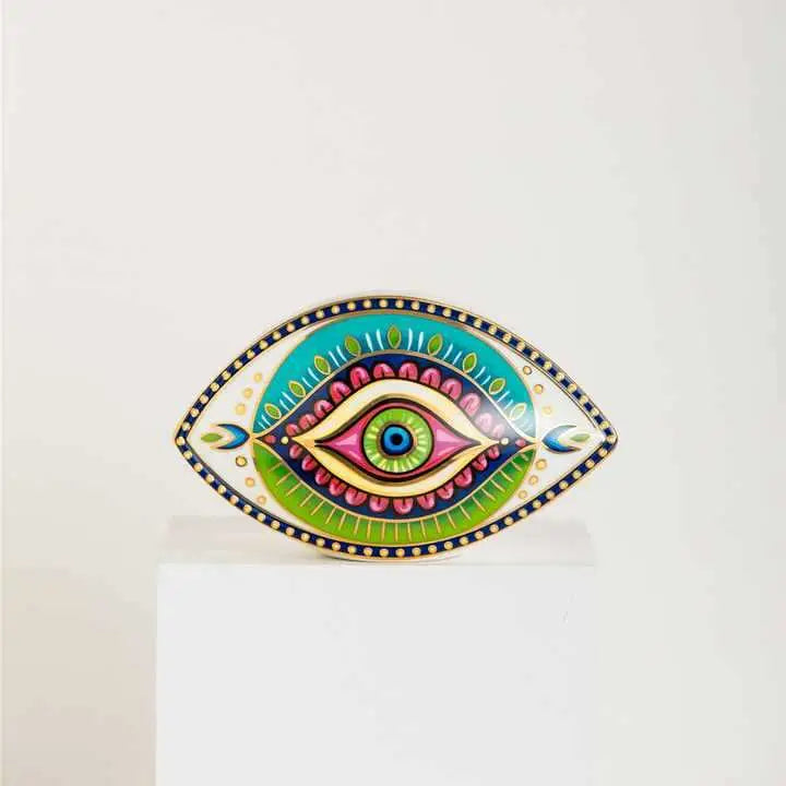 Multi Color Lucky Eye Ceramic Statue