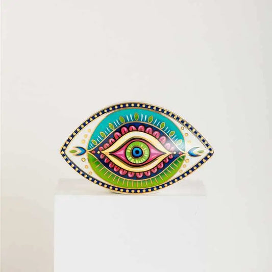 Multi Color Lucky Eye Ceramic Statue