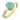 14K Gold Plated Blue Mohave Turquoise & Swiss Blue Topaz Promise Ring