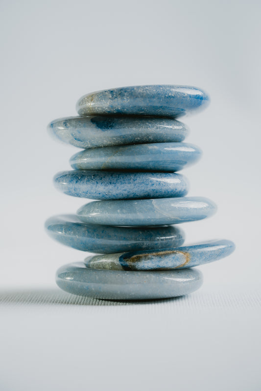 Angelite Worrystone Disc – Angelite Disc for Calm, Serenity, and Subtle Elegance