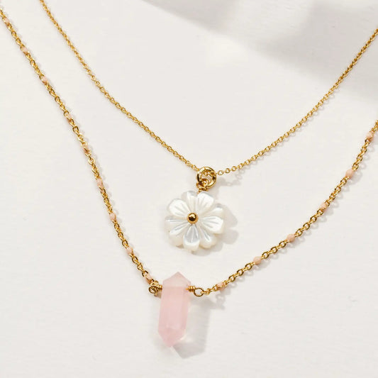 Genuine-Rose-Quartz-&-Mother-of-Pearl-14K-Gold-Plated