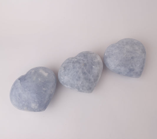 Blue Calcite Heart Crystal – Decorative Blue Calcite Heart for Calm, Balance, and Gentle Energy