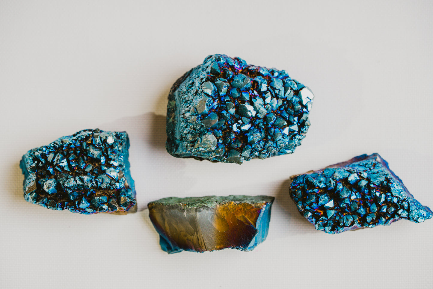 Blue Titanium Aura Geode – High-Vibration Crystal for Creativity, Clarity, and Inspiration