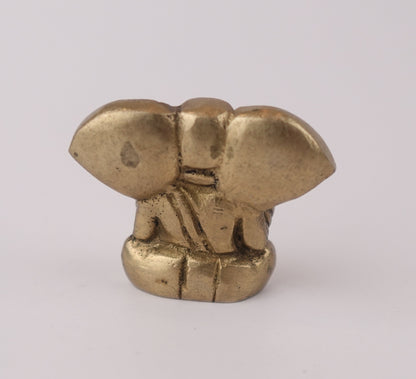 Brass Ganesha Statue with Large Ears – Decorative Symbol of Wisdom and Prosperity