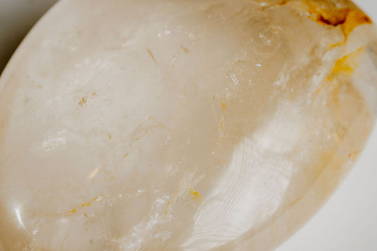 Clear Quartz with Hematite Phantom Free Form – Transparent Quartz with Grounding and Clarity Energy