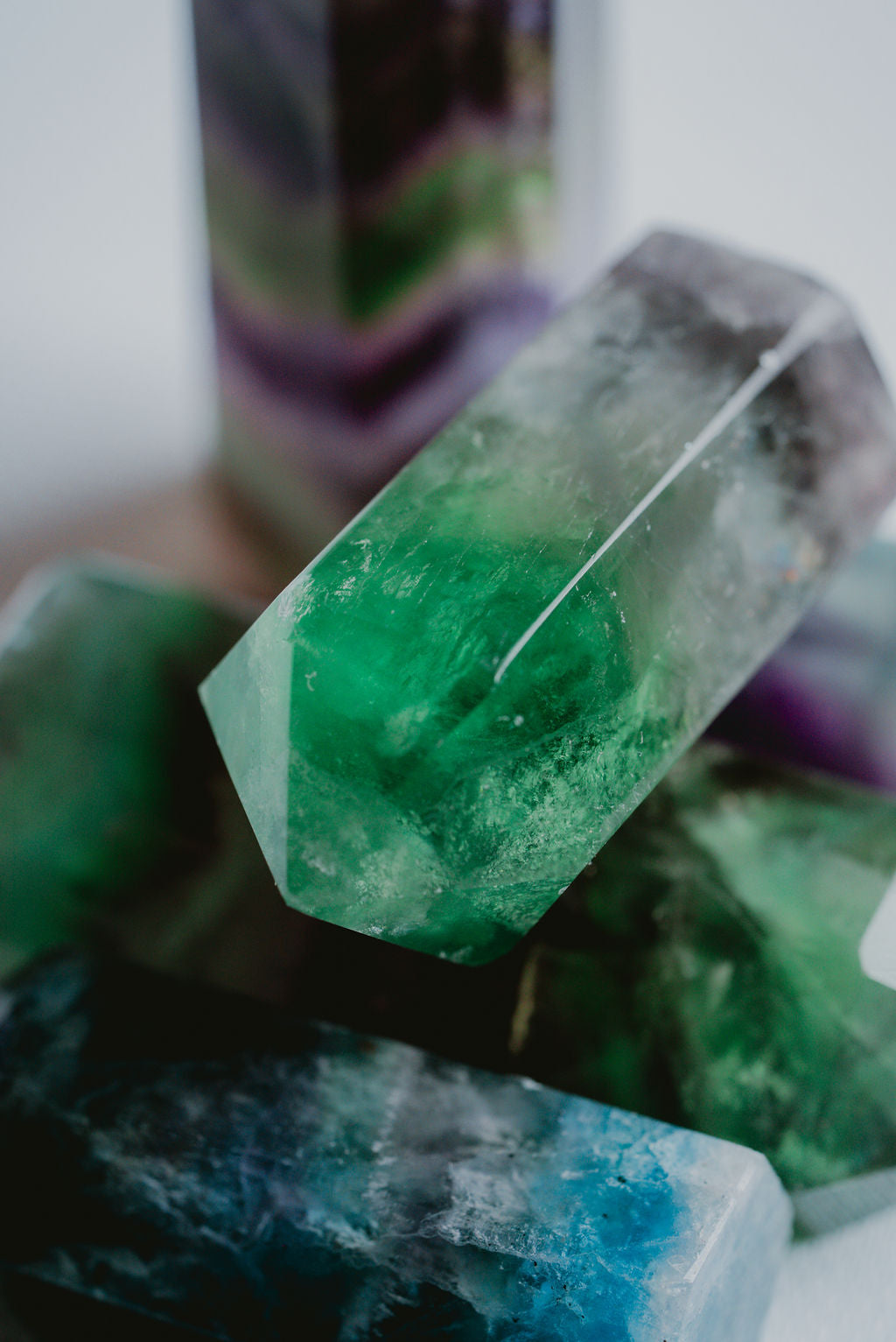 Fluorite Tower – Decorative Fluorite Tower for Focus, Protection, and Visual Harmony
