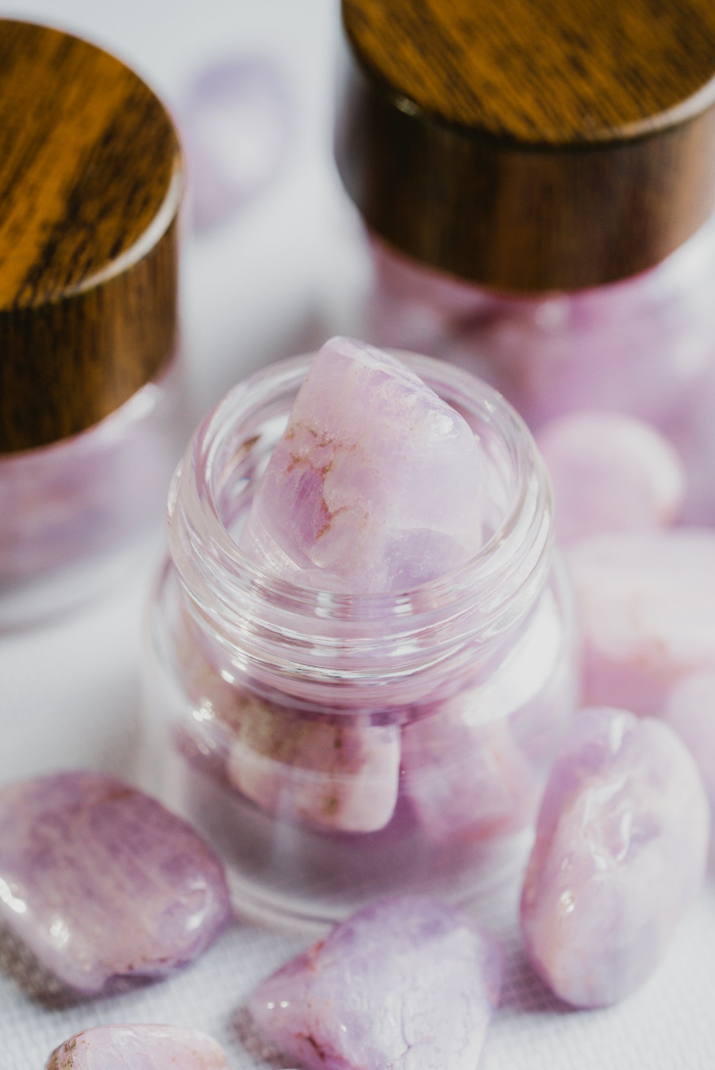 Kunzite Mini Jar – Delicate Stone for Emotional Harmony and Heart Connection