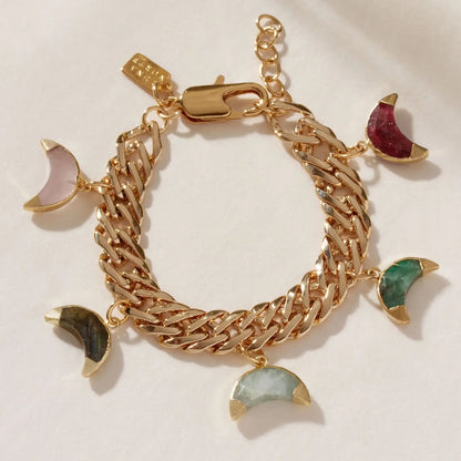 Bracelet -Gold-Bracelet-with-Moonbeam-Stone-Charm-for-Peace-and-Balance
