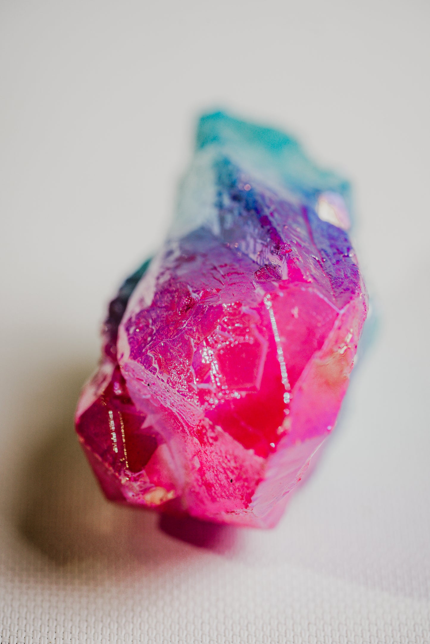 Pink and Blue Aura Quartz Raw – Emotional Balance and Calming Energy