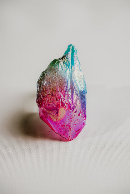 Pink and Blue Aura Quartz Raw – Emotional Balance and Calming Energy