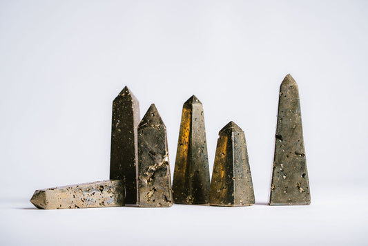 Pyrite Druzy Tower – Decorative Pyrite Druzy Tower for Abundance, Protection, and Grounding Energy