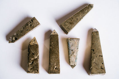 Pyrite Druzy Tower – Decorative Pyrite Druzy Tower for Abundance, Protection, and Grounding Energy