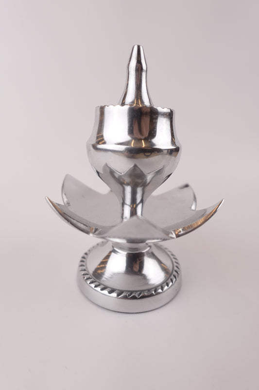 Silver Lotus Incense Holder – Handcrafted Elegance for Rituals, Meditation, and Well-Being