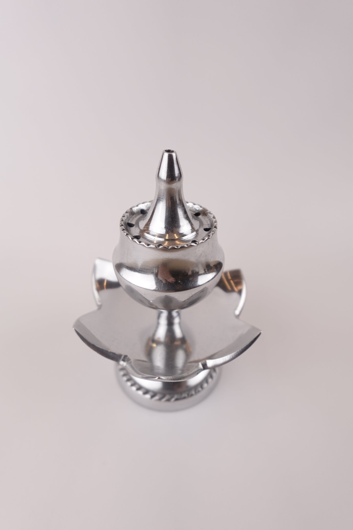 Silver Lotus Incense Holder – Handcrafted Elegance for Rituals, Meditation, and Well-Being