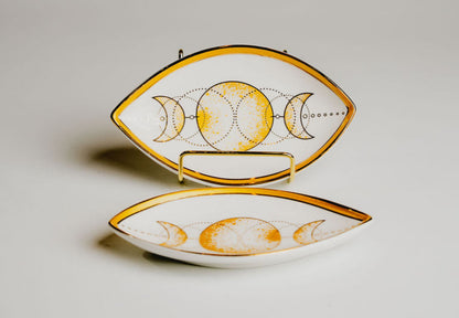 Sun & Moon Decorative Dish – Celestial-Inspired Ceramic Tray