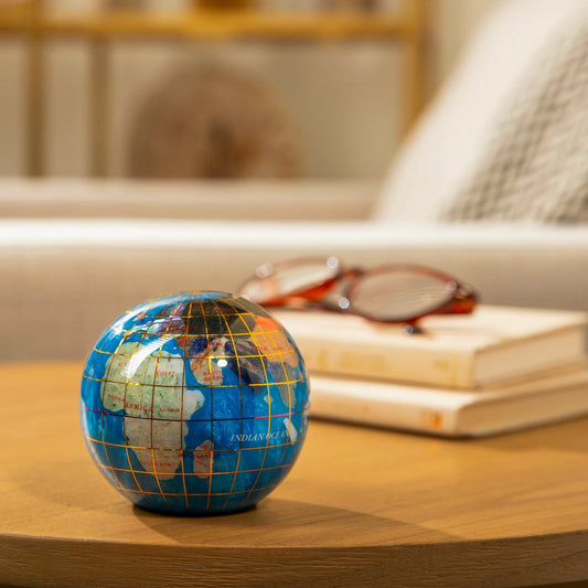 3” Ocean-Inspired Bahama Blue Gemstone Sphere