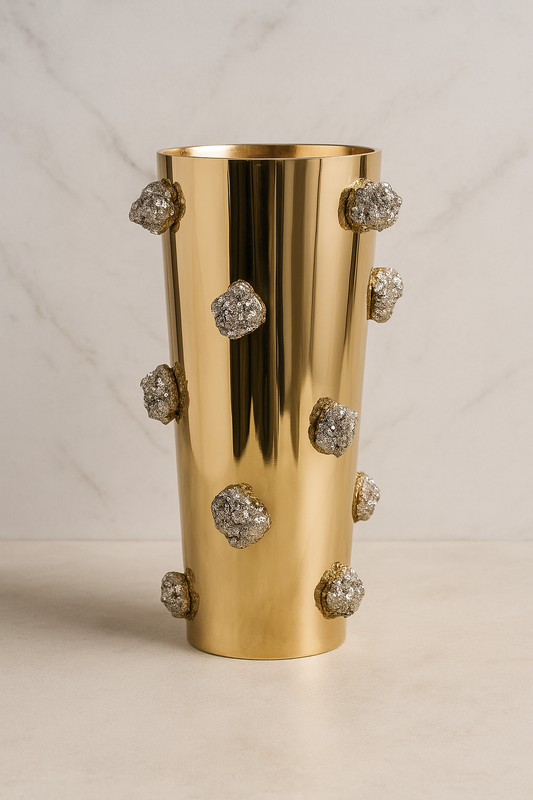 Golden Lily Pyrite vase