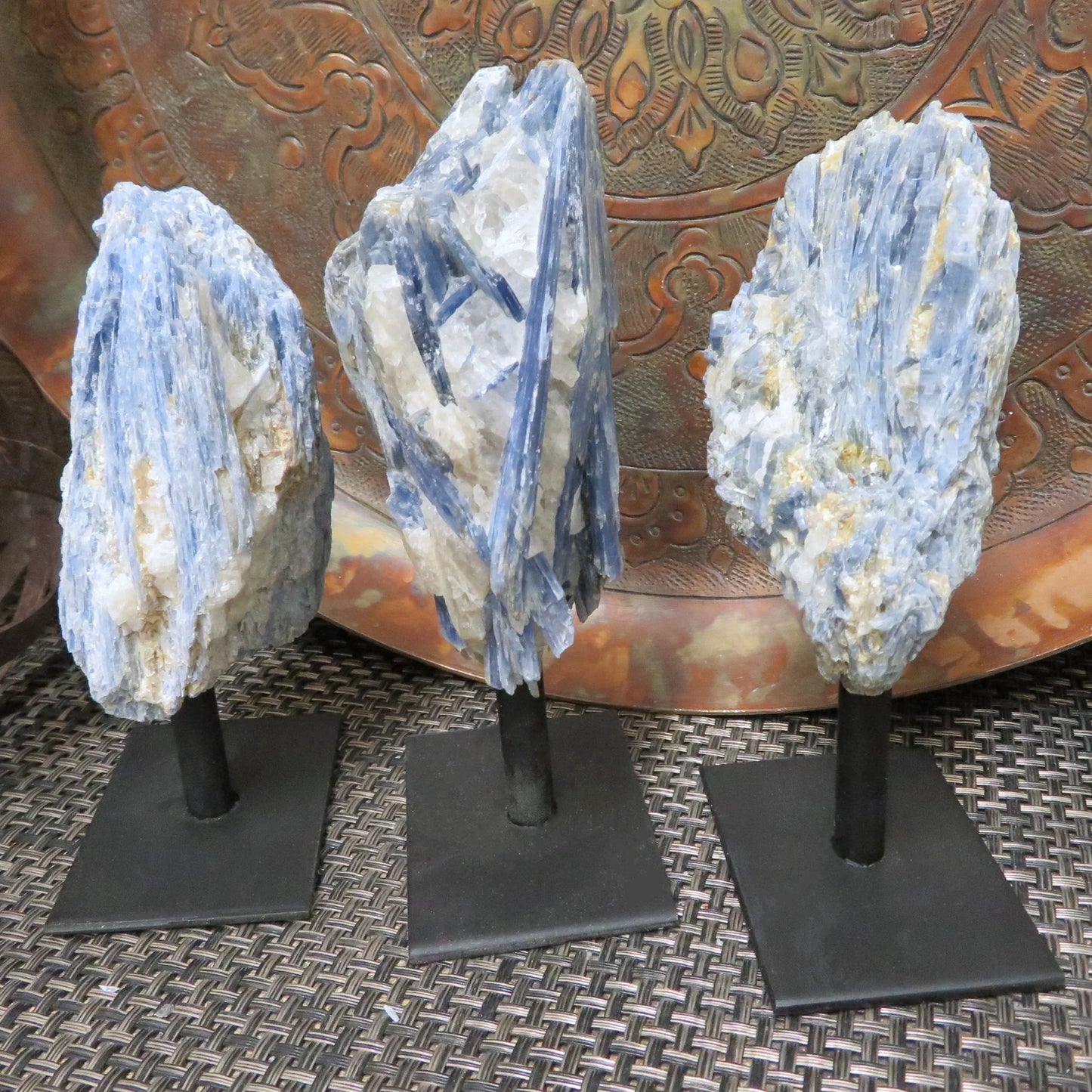 Celestial Blade – Blue Kyanite on Metal Stand for Clarity and Energetic Alignment