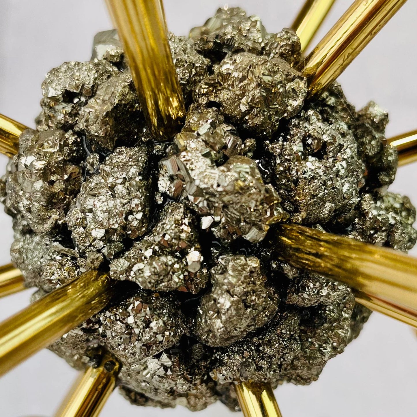Lunar Core – Selenite and Pyrite Energy Globe for Clarity and Protection