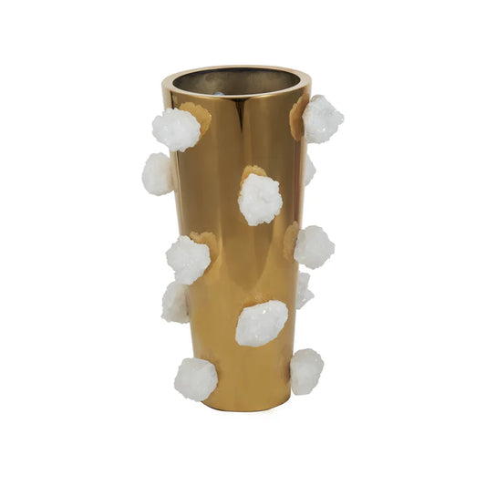 Golden Lily Geode Vase