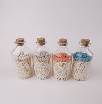 Apothecary Matches – Aspen Wood Matches in Glass Jar with Vintage Style